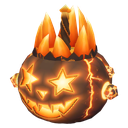 Inferno Jack icon: a glowing cracked pumpkin with flames on top.